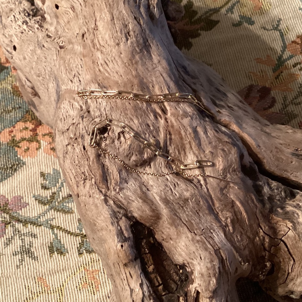 14/20 kt Gold Threader Paperclip Chain Earrings